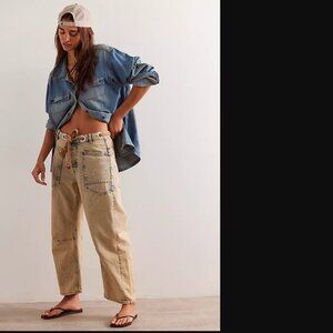 We The Free Women Cowboy Moxie Pull-On Barrel Jeans Size 26 or 28 NWT 148$